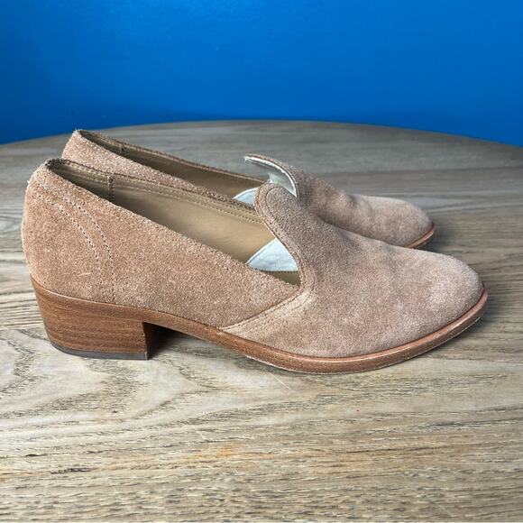 Soludos Sophia Suede Block Heel Loafers Tan Drivers Women’s Size 8 - Picture 2 of 9